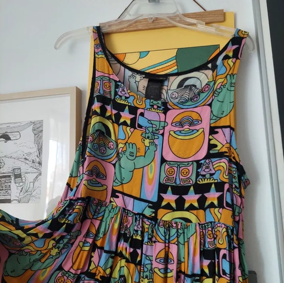 Nooworks Naomi midi tank dress in Dreyfus print Size large - Picture 4 of 5